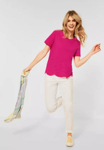 317968- Embroidered Raspberry Pink T-shirt- Cecil