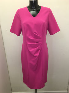 V Neck Short Sleeve Pink Dress - Avalon