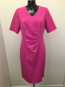 V Neck Short Sleeve Pink Dress - Avalon