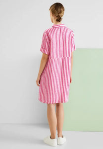 143475- Pink Stripe Linen Dress - Street One