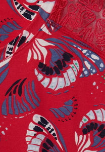 318312- Red Butterfly Print Top- Cecil