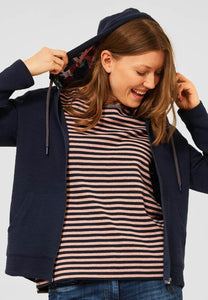 317379- Navy Waffle Jacket- Cecil
