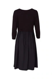 22171- Charcoal Jersey Dress with Gather - Naya