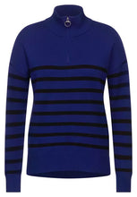 Load image into Gallery viewer, 301701- Royal Blue Zip Stripe Jumper - Cecil