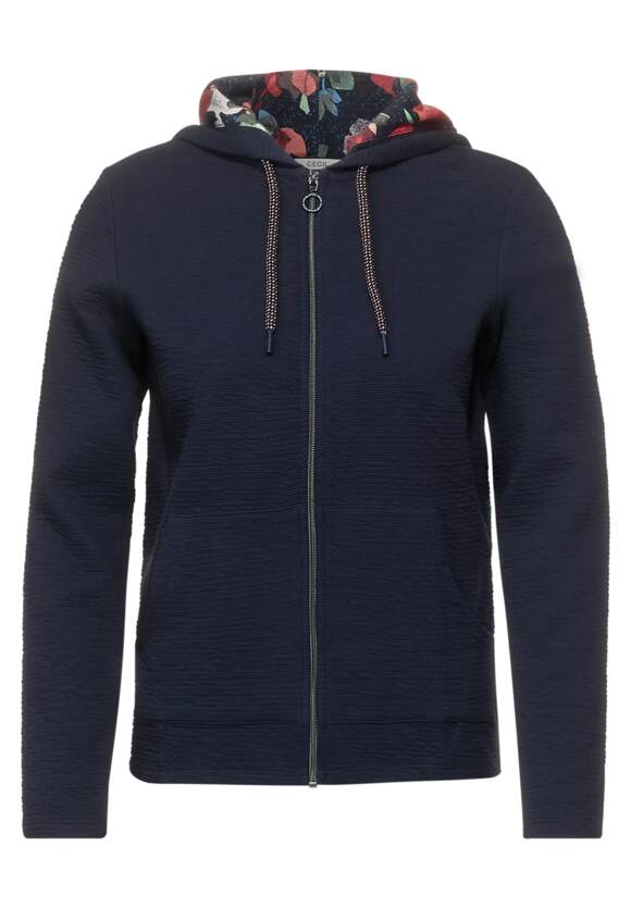 317379- Navy Waffle Jacket- Cecil