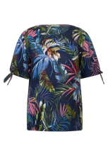 Load image into Gallery viewer, 343053- Blue Linen Printed Blouse- Cecil