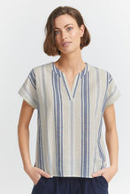 Load image into Gallery viewer, 0688- Short Sleeve Stripe Top- Fransa