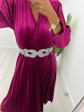 Load image into Gallery viewer, Magenta Velvet Dress - Kyla