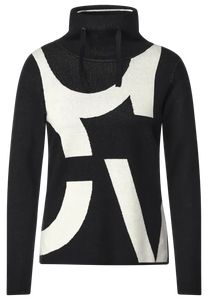 302174- Black Worded Pullover - Cecil