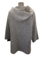 140 - Grey Hooded Wool Coat - Ora