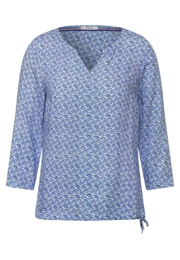 343146-Blue Print Blouse - Cecil