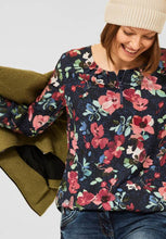 Load image into Gallery viewer, 343003- Floral Print Blouse - Navy
