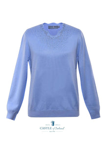 SV283- Scallop Neckline Jumper Blue- Castle
