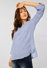Load image into Gallery viewer, 343052- Stripe Linen Shirt with Collar- Cecil