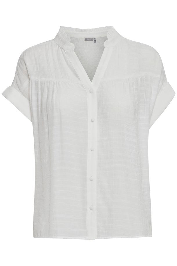 0523- White Chiffon Blouse- Fransa