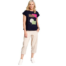 Load image into Gallery viewer, S23119- Geo Print TShirt- Navy Mix- Peruzzi