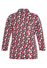 Load image into Gallery viewer, 113358- Red Print Collar Top - Rabe