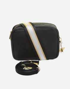 5676- Black Soho Double Zip Bag - Alice Wheeler