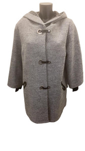 140 - Grey Hooded Wool Coat - Ora