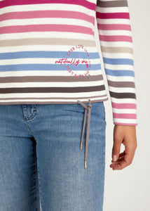 114617- Pink / Mink Stripe Jumper - Rabe