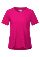 Load image into Gallery viewer, 317968- Embroidered Raspberry Pink T-shirt- Cecil