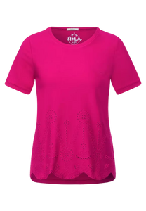 317968- Embroidered Raspberry Pink T-shirt- Cecil
