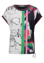 Load image into Gallery viewer, 319223- Abstract Print top w/ drawstring- Cecil