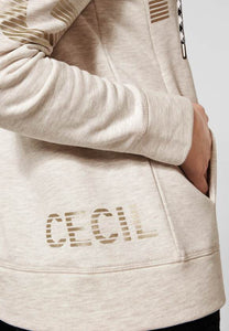 302189- Beige Sweatshirt with Gold Lettering - Cecil