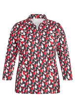 Load image into Gallery viewer, 113358- Red Print Collar Top - Rabe