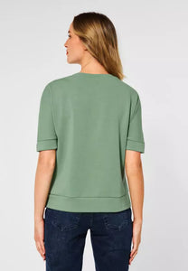 318519- green soft embroidered shirt- Street One