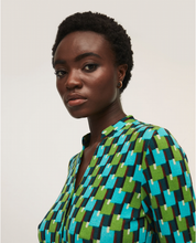 Load image into Gallery viewer, 715- Blue/Green V-Neck Dress - Surkana