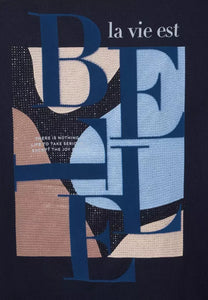 318664- Navy Print Tshirt - Street One