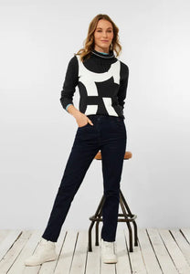 302174- Black Worded Pullover - Cecil