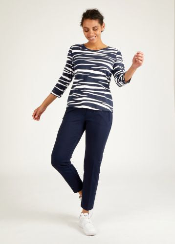 311354- Navy Wave Print Top - Rabe