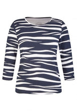 Load image into Gallery viewer, 311354- Navy Wave Print Top - Rabe