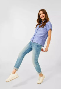 343038- Stripe Linen Blouse- Cecil