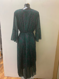 5495 - Forrest Green Print Dress - Kyla