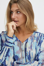 Load image into Gallery viewer, 1213- Blue Print Blouse - Fransa