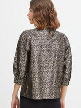 Load image into Gallery viewer, 1442- Fransa Black and Gold Print Top
