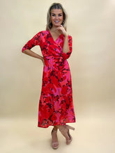 Load image into Gallery viewer, Red/Pink Boho Midi Dress- Kate &amp; Pippa