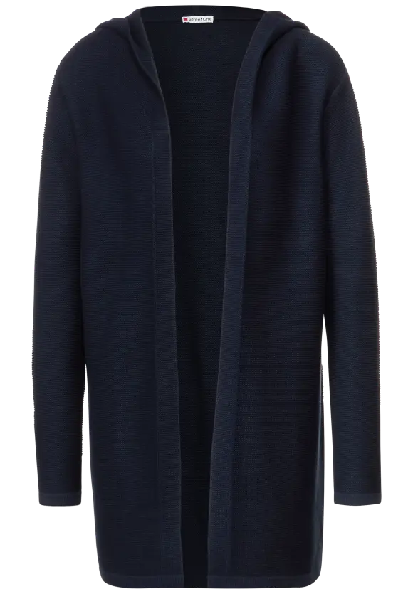 Navy top hooded cardigan