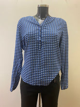 Load image into Gallery viewer, 343514 Button Front Top with Full length Sleeves Blue Mix Print- Street One
