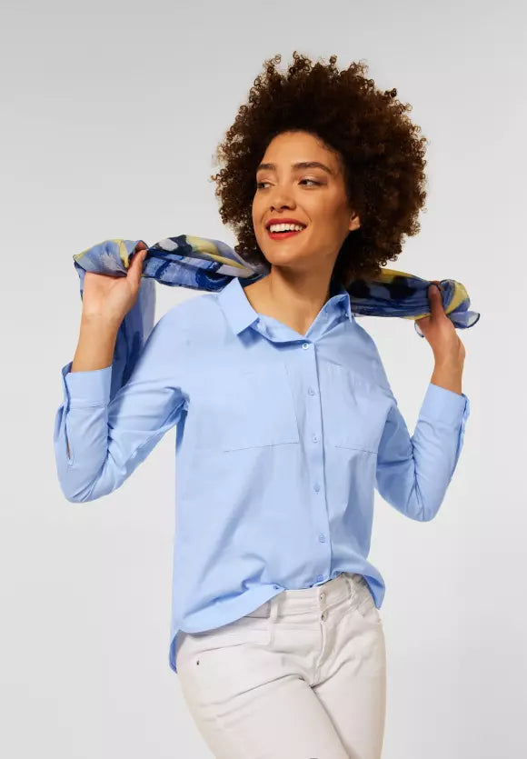 343024- Sky Blue Cotton Shirt - Street One