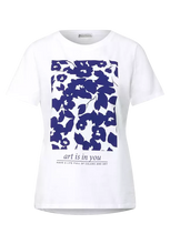Load image into Gallery viewer, 317805- White &amp; Blue Flower Print T-Shirt- Street One