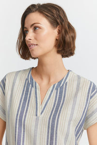 0688- Short Sleeve Stripe Top- Fransa