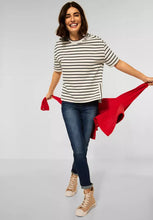 Load image into Gallery viewer, 301845-Navy Stripe Short Sleeve Sweatshirt- Cecil