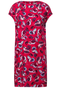 143315- Red Printed Dress- Cecil