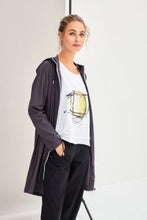 Load image into Gallery viewer, 22244- Naya Mac Coat with Zips- Charcoal Grey