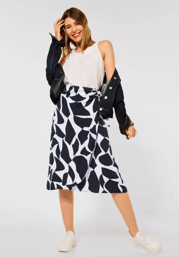 361095- Printed Wrap MIDI Skirt- Street One