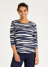 Load image into Gallery viewer, 311354- Navy Wave Print Top - Rabe